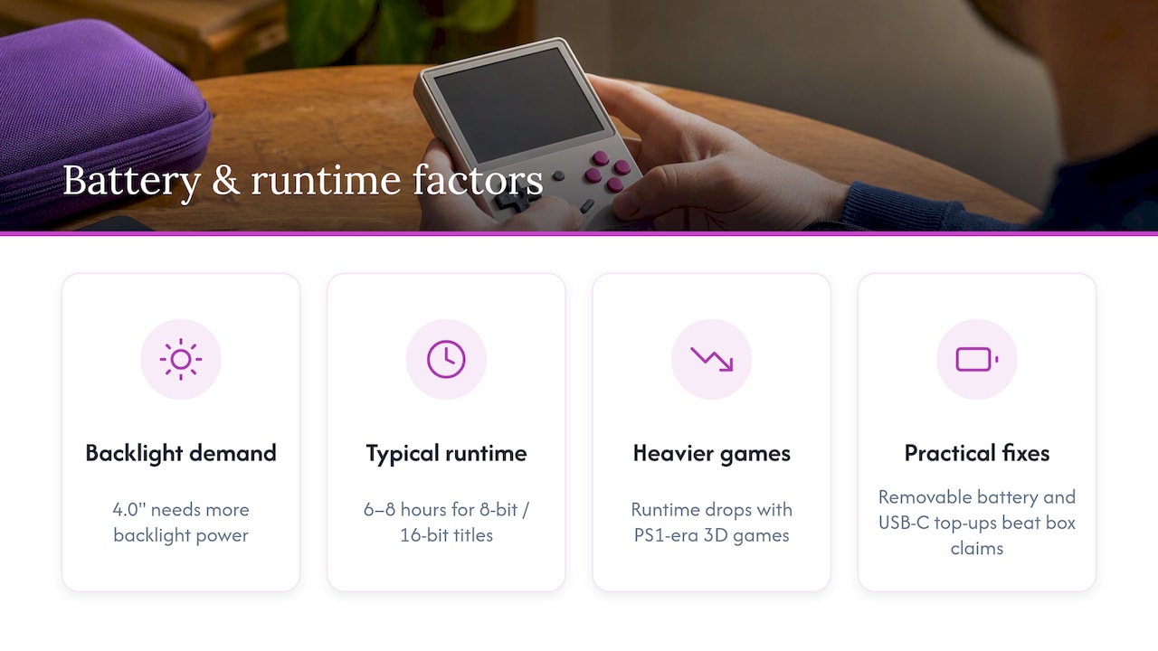 Handheld runtime factors comparison